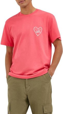 Lee Heart Logo Embroidered Graphic T-Shirt in Lychee at Nordstrom, Size X-Large
