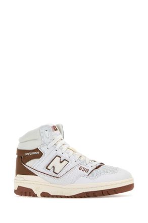New Balance Two-Tone Leather Sneaker - White
