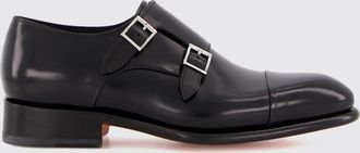 Santoni Scarpe Monk Strap in pelle spazzolata con doppia fibbia