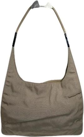 Gucci Pre-owned Katoenen Schoudertas - Dames - Vintage Schoudertas - Beige - ONE Size - Katoen - Vintage