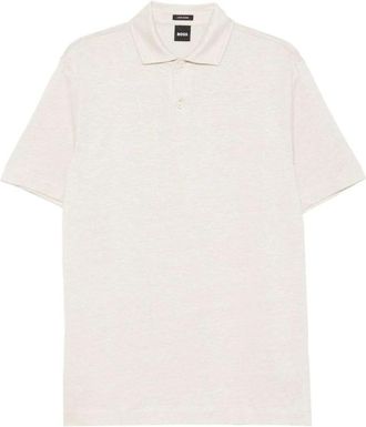 HUGO BOSS Regular-fit Poloshirt - Heren - Polos - Beige - XL - Katoen - Tops