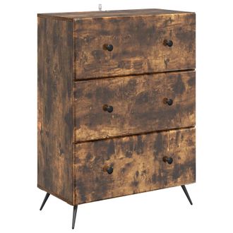 vidaXL Cajonera 66 X 34,5 X 90 Cm Madera De Ingenier&iacute;a Roble Ahumado Vidaxl