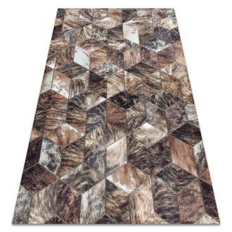 RugsX RugsX Patchwork Rug in Brown | Size: 160 cm x 230 cm