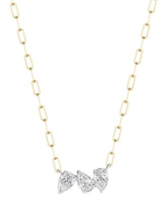 Phillips House 18K yellow gold and paltinum Pear diamond necklace