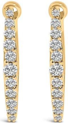 House of Brilliance 10K Gold 1/4 Cttw Lab Grown Diamond Heart Shaped Huggy Hoop Earrings in Yellow at Nordstrom