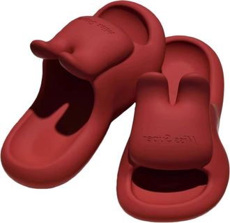 Generic Eva-slipping Sandals for Womens Home Indoor Bathing Home Non-slip Thick Soles Wear Outside, No Stinky Feet(high-end red,38-39)