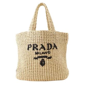 Prada Pre-owned Raffia Tote Bag - Dames - Pre-owned - Beige - Maat: ONE Size
