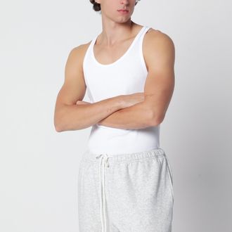 SKIMS Set of 3 white tank tops in ribbed stretch cotton