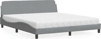 vidaXL Cama Con Colch&oacute;n Dover De Tela Gris Claro 180x200 Cm Vidaxl