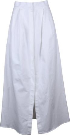 Max Mara Alcade Maxi Rok - Dames - Maxi Rokken - Wit - XS - Katoen - Rokken