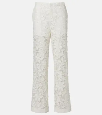 SIMKHAI Floral lace straight pants