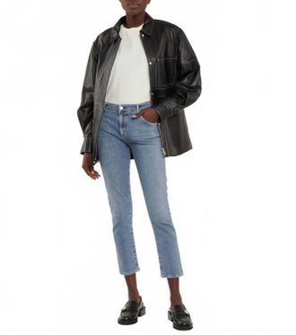 Citizens Of Humanity Elsa Mid Rise Slim Fit Crop Jeans In Grey