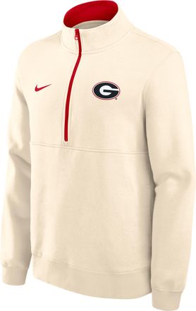 Nike Georgia Primetime Primary Logo Nike Mens College 1/2-Zip Crew in Brown | 02JW0C3CGBN-G24