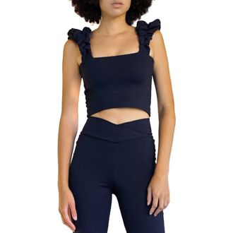 Port de Bras Scrunchie Tank in Black at Nordstrom, Size X-Small