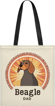 Generic Beagle Dog Dad Womens Tote Casual Shopping Bag Lightweight Shoulder Bags Hobos Handbag for Work Travel Daily 35x40cm