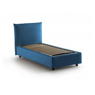 Talamo Italia Talamo Italia - Cama Individual Clarissa, Cama Contenedor Con Revestimiento De Tela, 100% Made In Italy, Apertura Frontal, Adecuado Para Colch&oacute;n 80x19