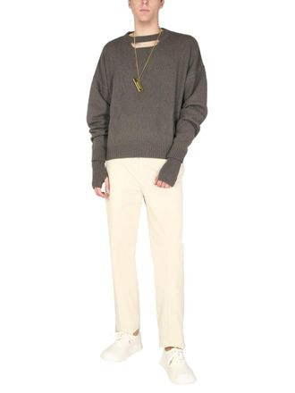 AMBUSH Front Cut-Out Crew Neck Sweater - Green