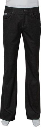 Emporio Armani Black Striped Straight Leg Trousers