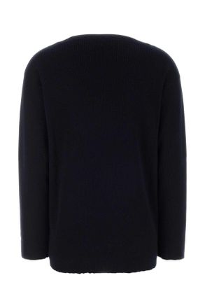 Miu Miu Womens Virgin Wool Oversize Sweater Navy
