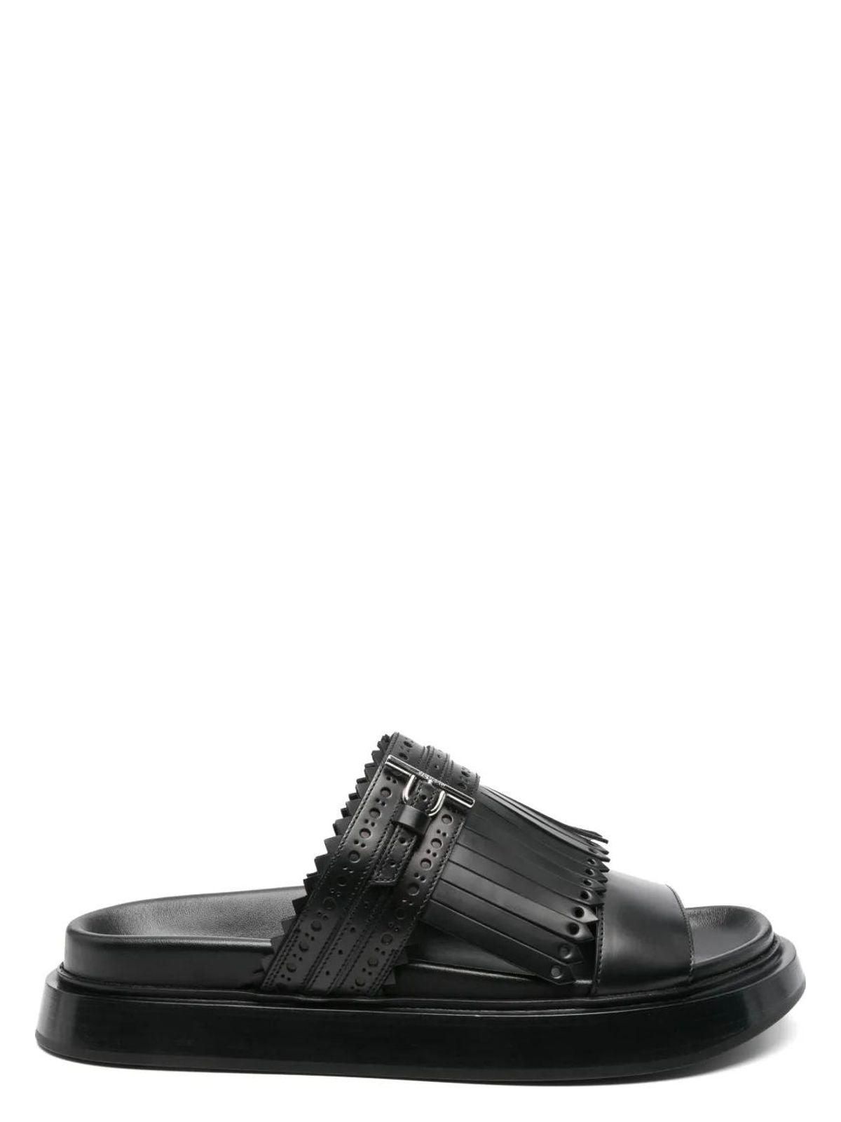 サンダル・ミュール alexander mcqueen Black leather Wave slippers Alexander McQueen Sandals − Sale: up to −47% | Stylight