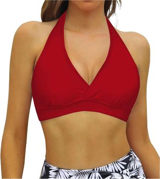 Generic Bikini BH Damen Bademoden Bikinioberteil Gro&szlig;e Br&uuml;ste Damen Push up Bikini Top Gepolstert Swimsuit Bra Sport BH Trocknend Padded Neckholder R&uuml;ckenfrei