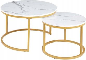 OEM Mesa De Centro Redonda, M&aacute;rmol Blanco, 70 X 70 X 45,5 Cm, Glamour Furnitex, Para El Sal&oacute;n