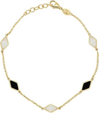 Italian Gold, Inc 14K Gemstone Station Chain Bracelet