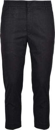 Dondup Ariel Cropped Broeken - Dames - Vrijetijds broeken - Zwart - L - Katoen - Broeken