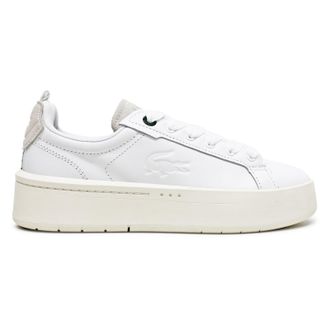 Lacoste Carnaby Platform Leather Womens Comfort Trainers - White Off White - Size:UK 6.5