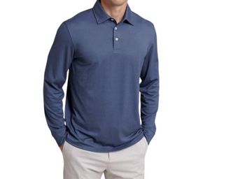 Southern Tide Belfair Performance Polo In Light Indigo