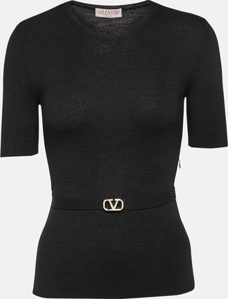 Valentino Pullover in lana vergine con cintura