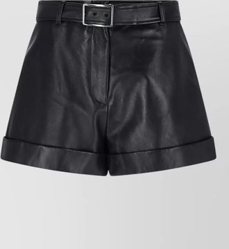 Sportmax leather straight bermuda shorts
