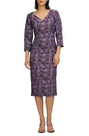 JS Collections Elliana Long Sleeve Sheath in Lilac at Nordstrom Rack, Size 2