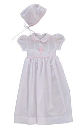 Carriage Boutique Embroidered Christening Gown & Bonnet Set in White at Nordstrom, Size 3M