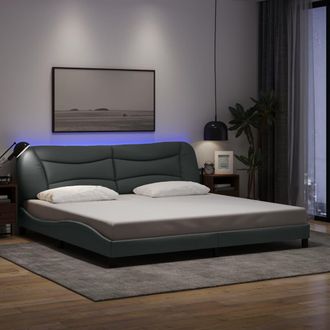 vidaXL Vidaxl - Estructura De Cama Con Led Sin Colch&oacute;n Gris Claro 200x200 Cm
