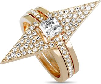 Swarovski Funk Rose Gold Plated and Crystal Three Ring Set