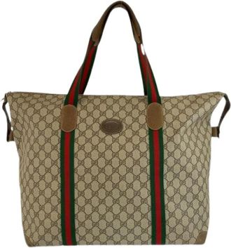 Gucci Pre-owned GG Supreme Boston Bag - unisex - Vintage Weekendtas - Beige - ONE Size - Vintage