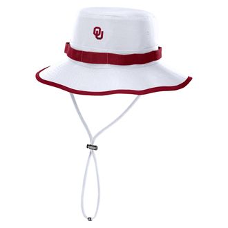 Nike Mens Oklahoma Sideline Apex Boonie Jordan Brand Dri-FIT College Bucket Hat in White | JC1808DVOKN-Q2W