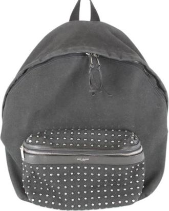 Saint Laurent Pre-owned Vintage Rugzak - Dames - Vintage Rugzakken - Zwart - ONE Size - Katoen - Vintage