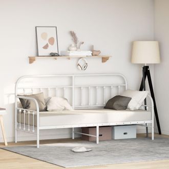 Berkfield Home Daybed Frame in White, 75x190 cm, Made of Steel in White | Size: 75x190 cm