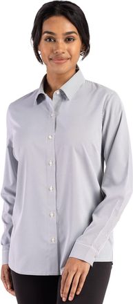 Cutter & Buck Skyline Epic Confidence Recycled Pinstripe Womens Long Sleeve Dress Shirt