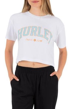 Hurley Surf Hooky Boxy Cropped Graphic Tee in White at Nordstrom Rack, Size X-Small