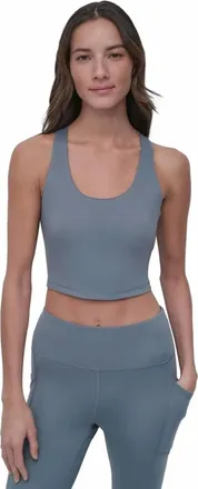 DKNY Balance Compression Cropped Tank In Blue Fog