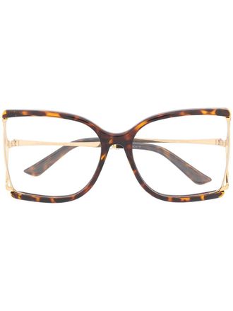 Gucci Occhiali ovali - Marrone