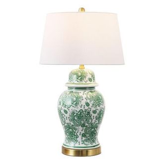 Jonathan Y Designs Ellis Chinoiserie Ceramic LED Table Lamp in Green/white at Nordstrom