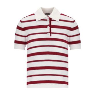 Max Mara Polo Shirts, female, Multicolor, Size: XS Carioca Striped Knitted Polo Shirt