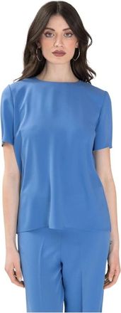 P.A.R.O.S.H. Panty Blouse - Dames - Blouses - Blauw - M - Polyester - Overhemden