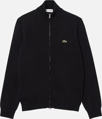 Lacoste Mens Lacoste AH1957 Full Zip High Neck Cotton Knit - Black - Size: 40