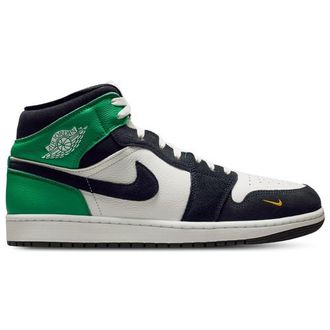Nike Jordan Mens AJ 1 Mid SE - Basketball Shoes White/Black/Green Size 10.0