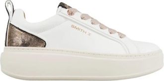 Alexander Smith Stone Donna in het wit met gelamineerde luipaardhak en beige zool - Dames - Sneakers - Wit - 38 EU - Schoenen